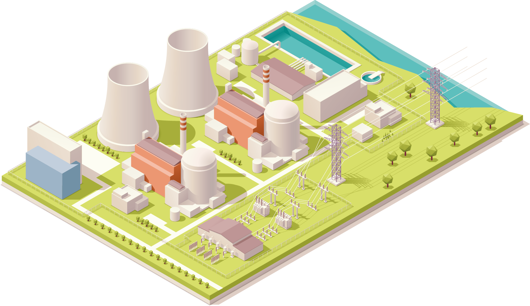Interaktywna grafika terenu elektrowni jadrowej