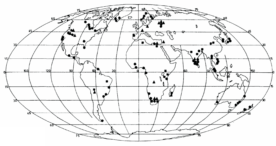 Rozmieszczenie rozpoznanych zasobów toru na świecie